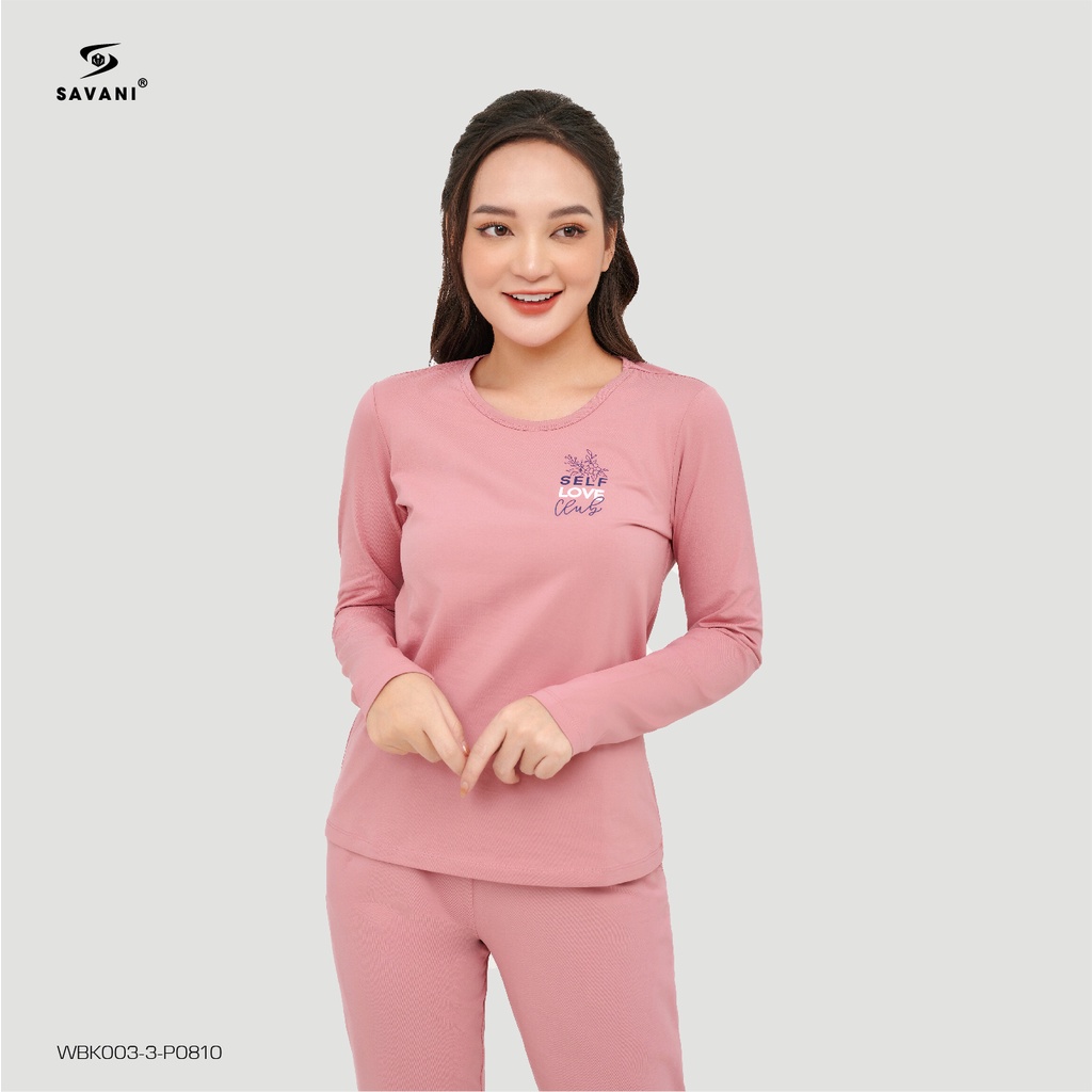 Bộ thu đông nữ vải Cotton cao cấp SAVANI thiết kế thoải mái, thanh lịch WBK003
