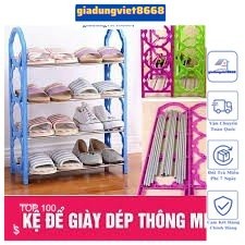 Kệ để giày dép 4 tầng Thông minh khung nhựa và nhôm chịu lực