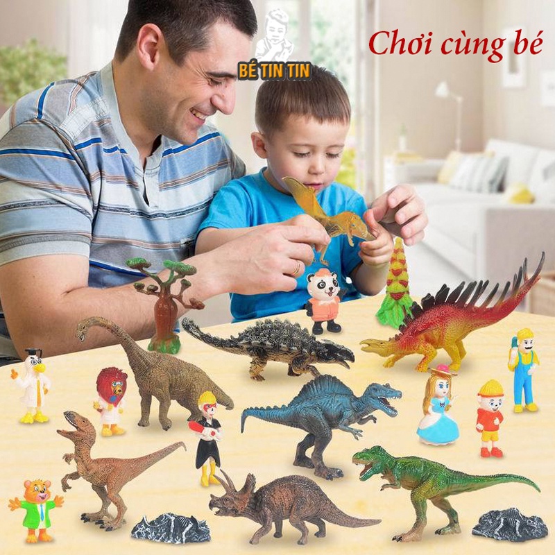 Đồ chơi mô hình khủng long 16 chi tiết - 12 con khủng long nhỏ cho bé - Đồ Chơi TinTin