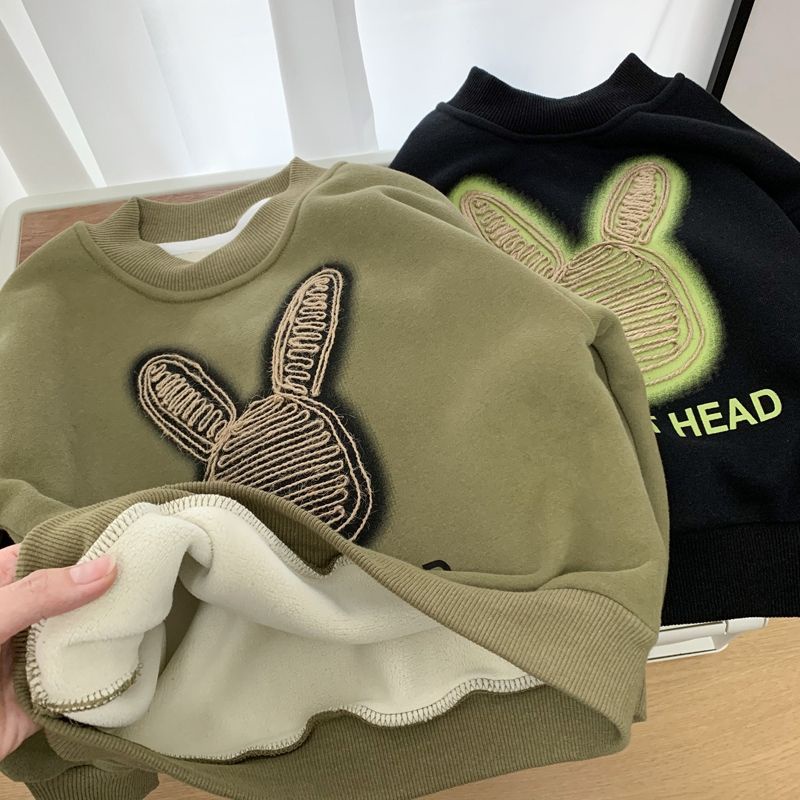 Hàng Có Sẵn Áo Sweatshirt Lông Cừu Một Mảnh Phong Cách Hàn Quốc Nhật Bản 2022 Mùa Đông Mới Cho Bé Trai