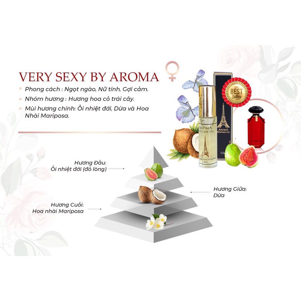 Nước Hoa Nam - Nữ Thơm Lâu A'love  Aroma Perfume Paris  Dạng Lăn 12ml