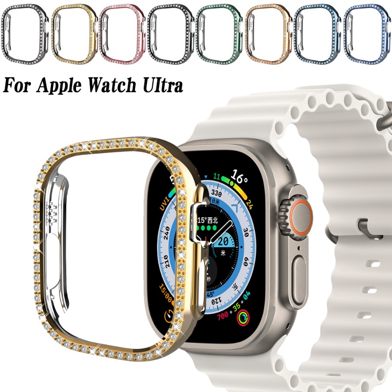 Ốp Bảo Vệ iWatch Series 7 8 Pro / Ultra 49mm Bằng PC Họa Tiết Kim Cương Lấp Lánh Sang Trọng