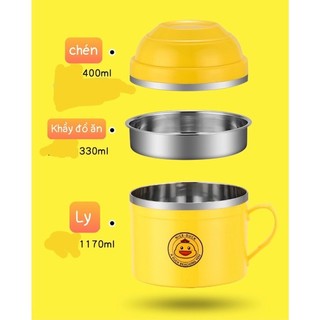 chén 2lớp con vịt vàng