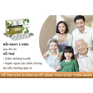 Viên uống ổn định đường huyết FODIA chiết từ dây thìa canh chuẩn hóa 25% Gymnemic Acid - Hộp 30 viên