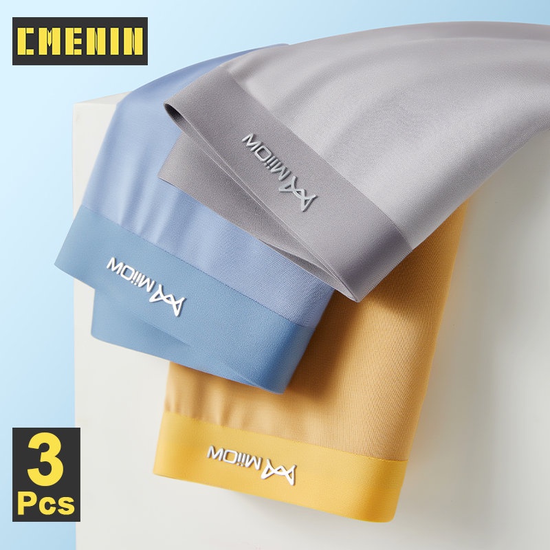 Bộ 3 Quần Lót Boxer MiiOW 80 Count Modal Vải Lụa Tự Nhiên Không Đường May Cho Nam MRCS2280