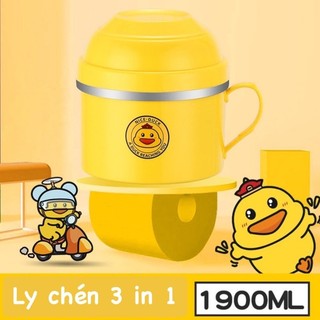 chén 2lớp con vịt vàng