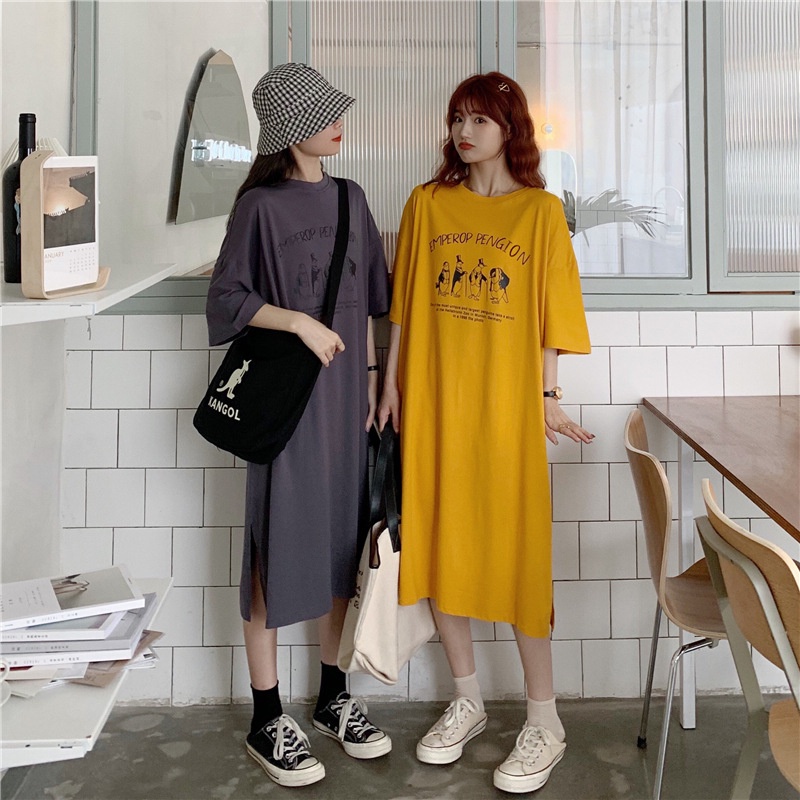 IELGY Đầm Ngắn Tay Phong Cách harajuku Thời Trang Cho Nữ