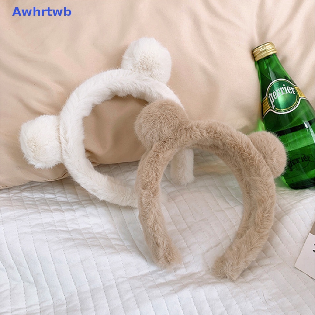 Băng Đô Cài Tóc Hình Tai Gấu Bằng Lông Nhung Dễ Thương Xinh Xắn Mới