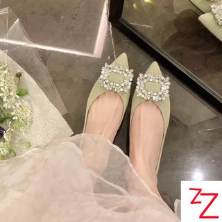 Giày búp bê mũi nhọn size lớn 41-43 phong cách chanel sang trọng cho phụ nữ mang thai