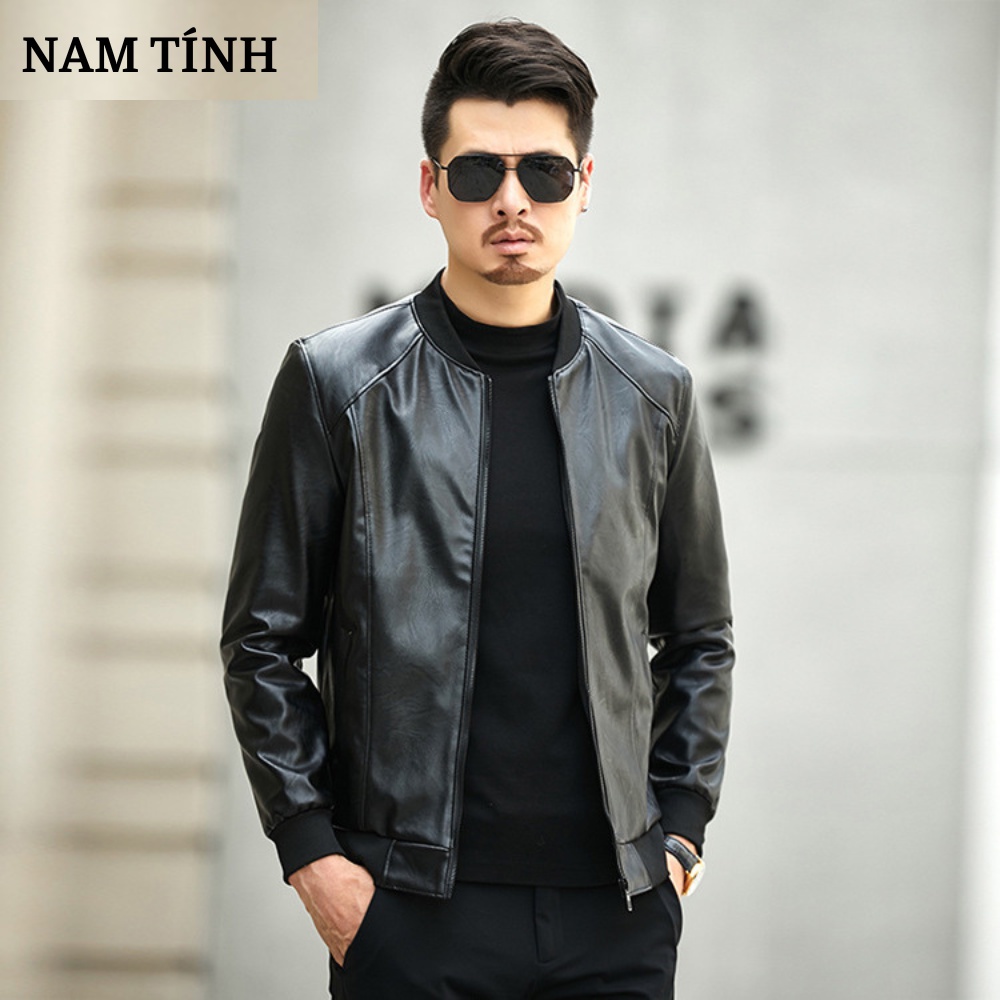 Áo Khoác Da Bomber Nam Cao Cấp Phong Cách Hàn Quốc - BH 1năm