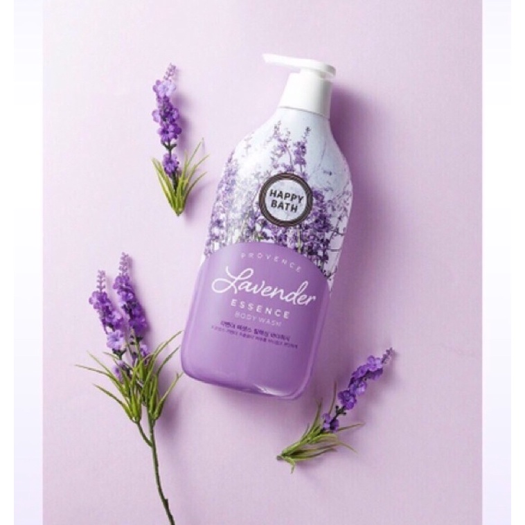 Sữa tắm cao cấp Happy Bath Lavender, Natural, Rose Essence 900 ml