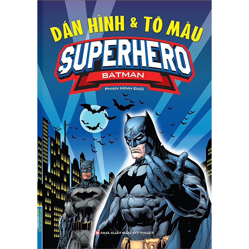 Sách - Dán hình & tô màu SUPERHERO (Xanh đậm )