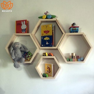 Kệ gỗ treo tường trang trí MEGOVN, kệ gỗ thông trang trí phòng khách đẹp, decor nội thất