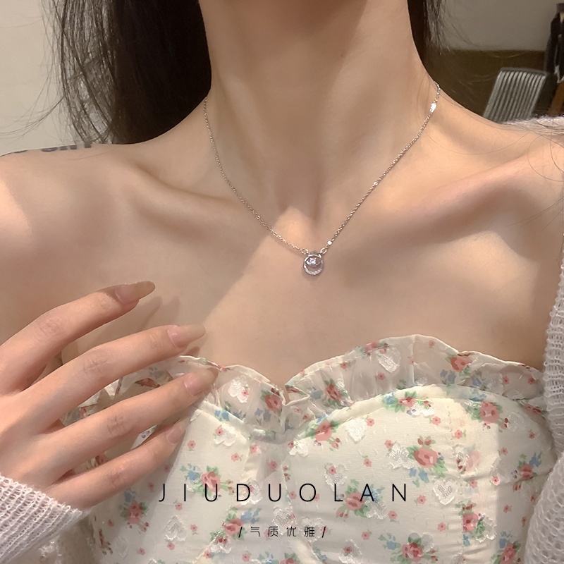 [Jiudolan] Vòng Cổ Đính Đá Zircon Lấp Lánh Dễ Phối Đồ Thời Trang Hàn Quốc Cao Cấp Cho Nữ