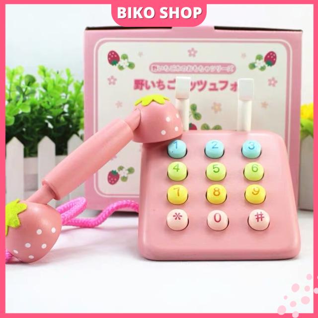 Đồ chơi điện thoại bằng gỗ cho bé