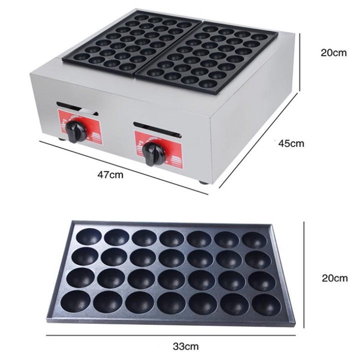 Máy làm bánh bạch tuộc đôi Takoyaki nhật bản 56 lỗ sử dụng Gas