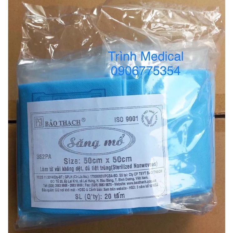Săng Mổ Bảo Thạch (50cm*50cm) có lỗ và không lỗ( Túi 20 bịch)