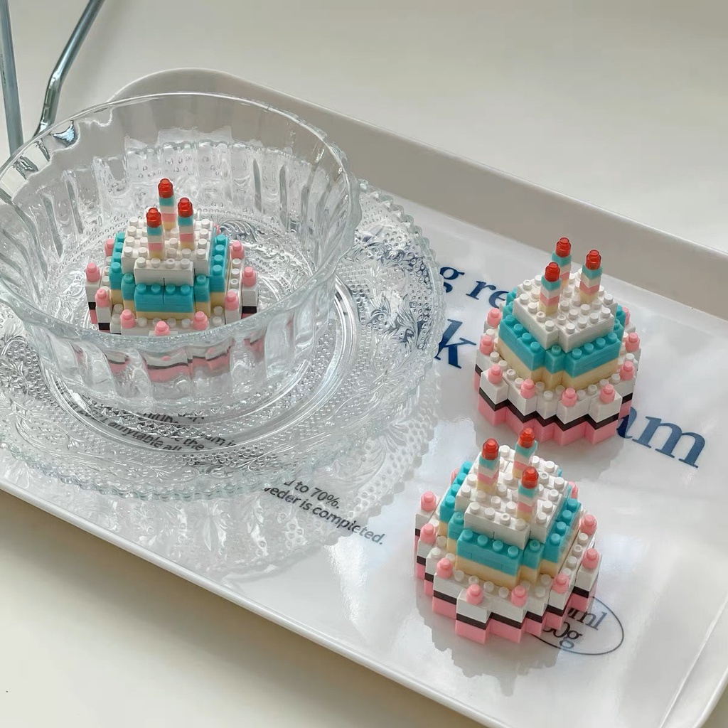 Mô Hình Lắp Ghép Hộp Bánh Sinh Nhật Mini Quà Tặng | Set Đồ Chơi Lắp Ghép Bánh Gato Mini Dễ Thương