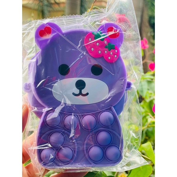 Túi pop it đeo chéo giảm căng thẳng bóp bong bóng nhiều hình dễ thương cho bé đựng lì xì Tết