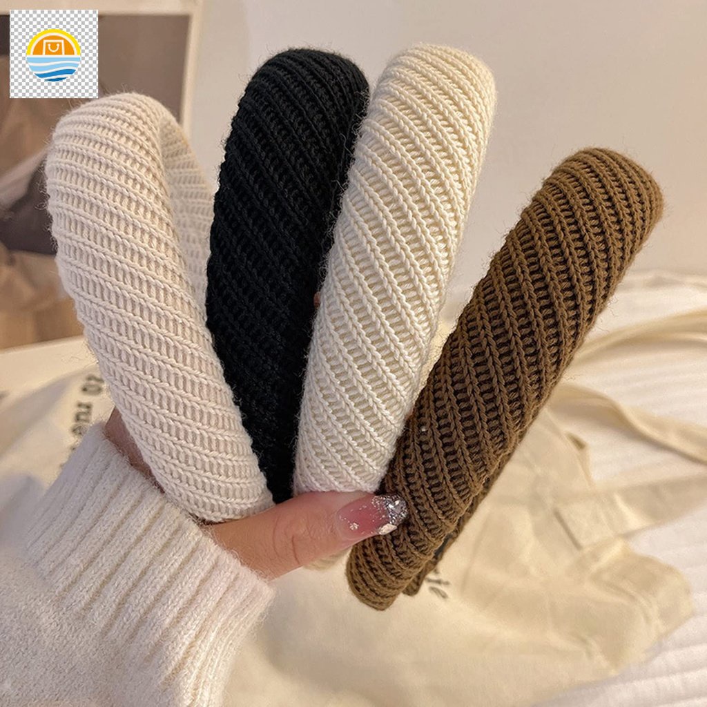 Băng Đô Len Co Giãn Màu Trơn Phong Cách Retro Thời Trang Cho Nữ HYJP21225