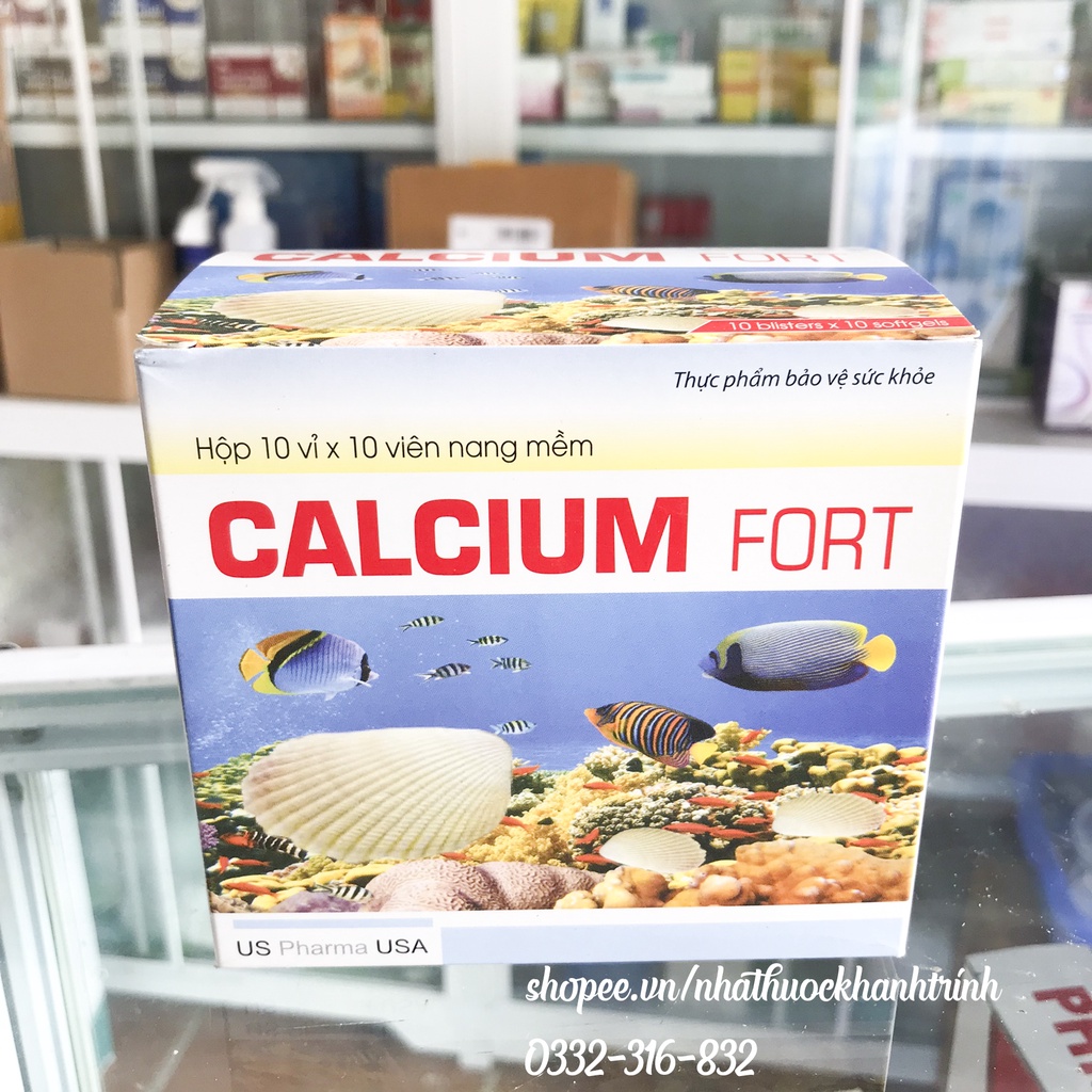 CALCIUM FORT HỘP 100 VIÊN bổ sung calci, D3, E, DHA, EPA