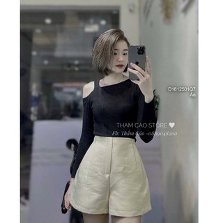 Áo len tay dài kiểu lệch khoét vai thời trang!