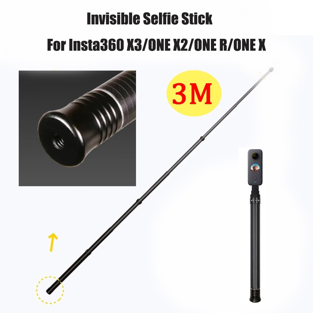 Ultra-light 3M carbon fibre selfie stick Gậy Tự Sướng 3M Bằng Sợi Carbon Siêu Nhẹ Cho Insta360 X3 ONE X2 / ONE R / ONE X GoPro 10 Action