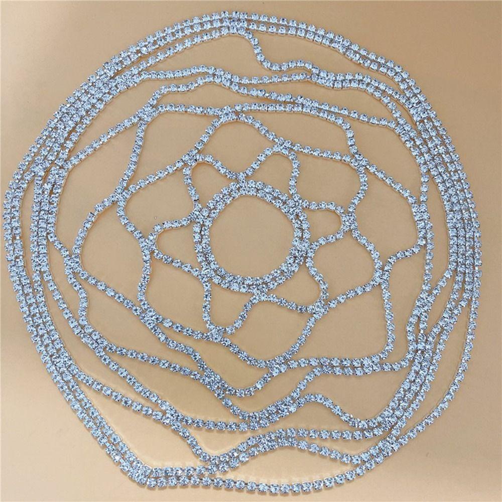 JARRED Băng Đô Cài Tóc Dạng Chuỗi Hạt Phối Lưới Đính Đá Sang Trọng Phong Cách Bohemian Thời Trang Cho