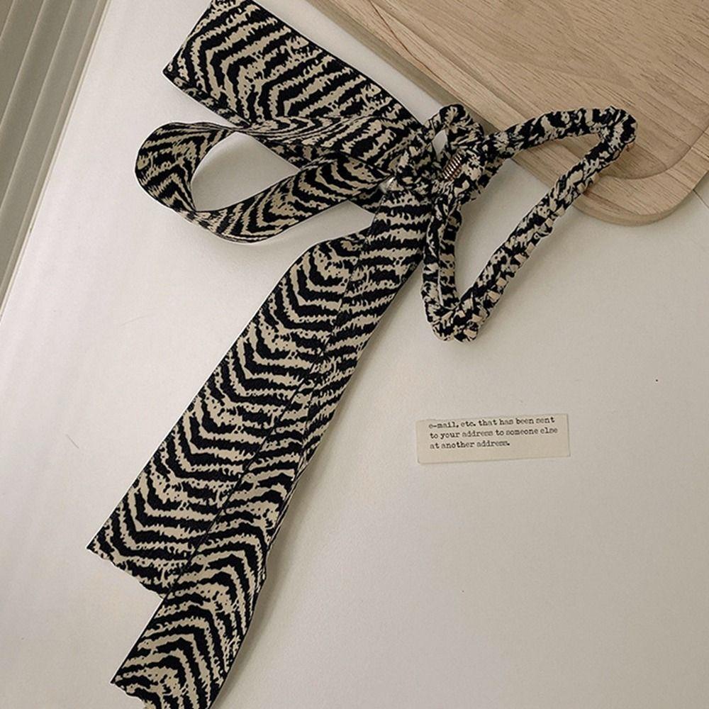 TWINKLE Kẹp Tóc Nơ Họa Tiết Kẻ Sọc Phối Tua Rua Dễ Thương Cho Nữ