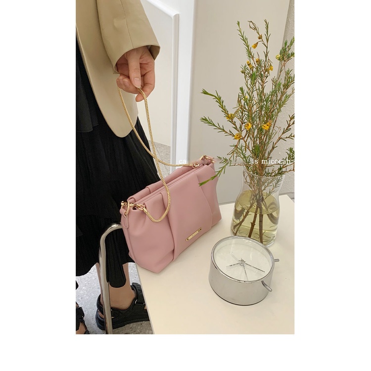 Túi Xách Đeo Vai Phong Cách Niche Thiết Kế Mới Cao Cấp Kết Cấu Bánh Bao Có Dây Xích Dành Cho Bạn Nữ