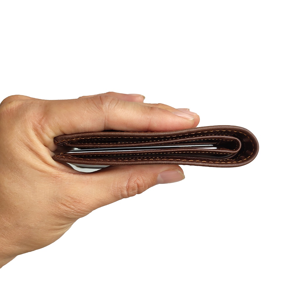 Ví nam mini nhỏ gọn da bò thật fullbox box bảo hành 12 tháng