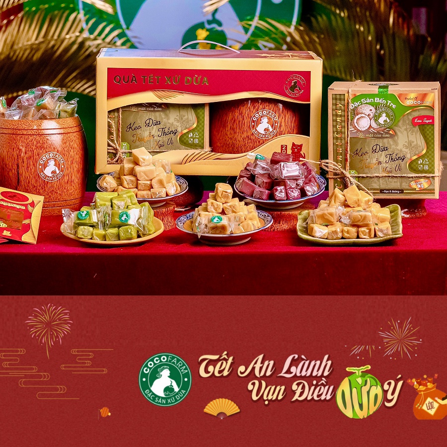 Hộp Kẹo Dừa Truyền Thống Ngũ Vị Cocofarm