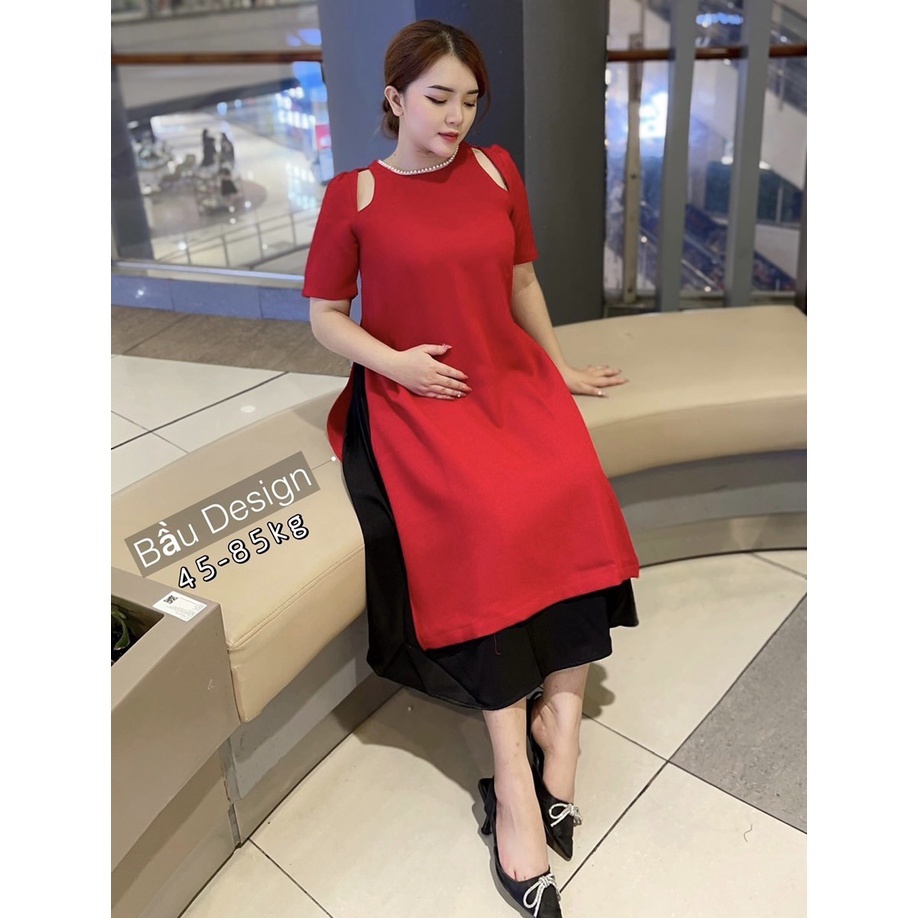 Set Áo Dài Bầu Cổ Ngọc