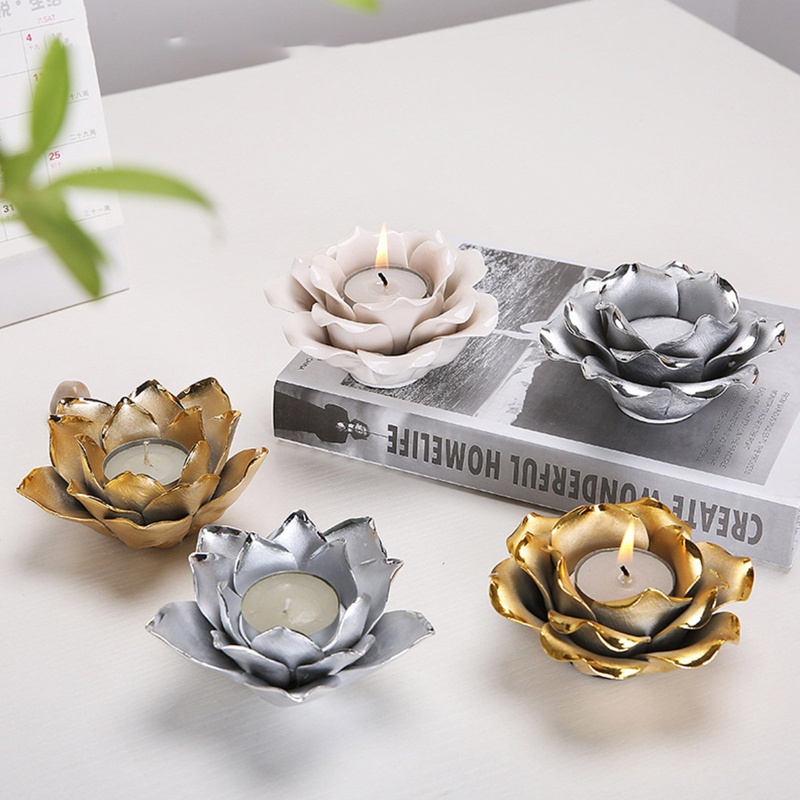 Giá Đỡ Đèn Cầy Bằng Gốm Hình Bông Hoa Độc Đáo Trang Trí Bàn Ăn / Tiệc Cưới