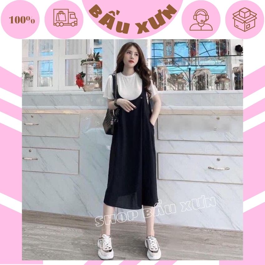 VÁY YẾM BẦU MÙA HÈ TRẺ TRUNG XINH XẮN- ĐẦM BẦU ĐẸP GIÁ RẺ CHẤT MÁT CHO MẸ BẦU