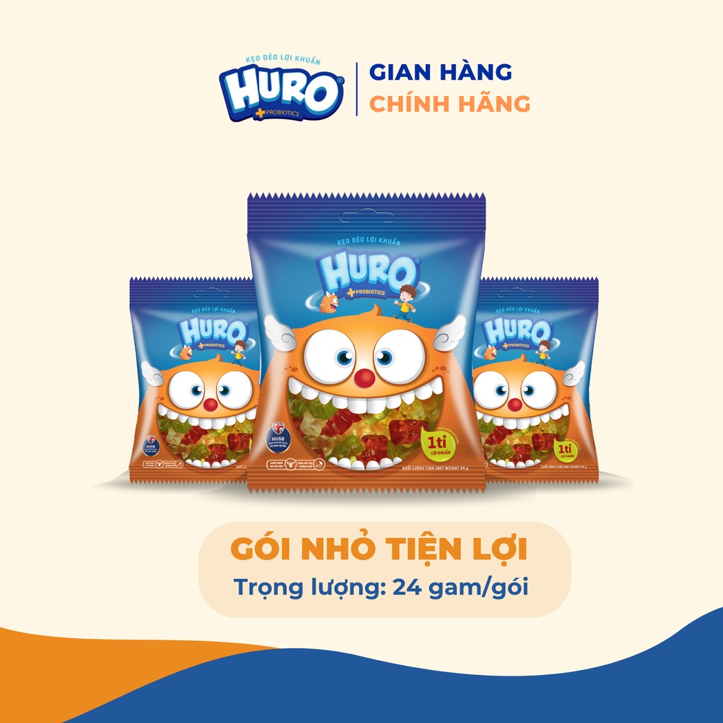 Combo 10 gói Kẹo Dẻo Lợi Khuẩn Huro ho bé túi 24g