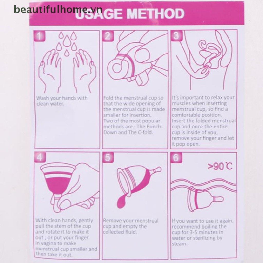 Cốc Nguyệt San Bằng Silicon Mềm Nhiều Màu Có Thể Tái Sử Dụng