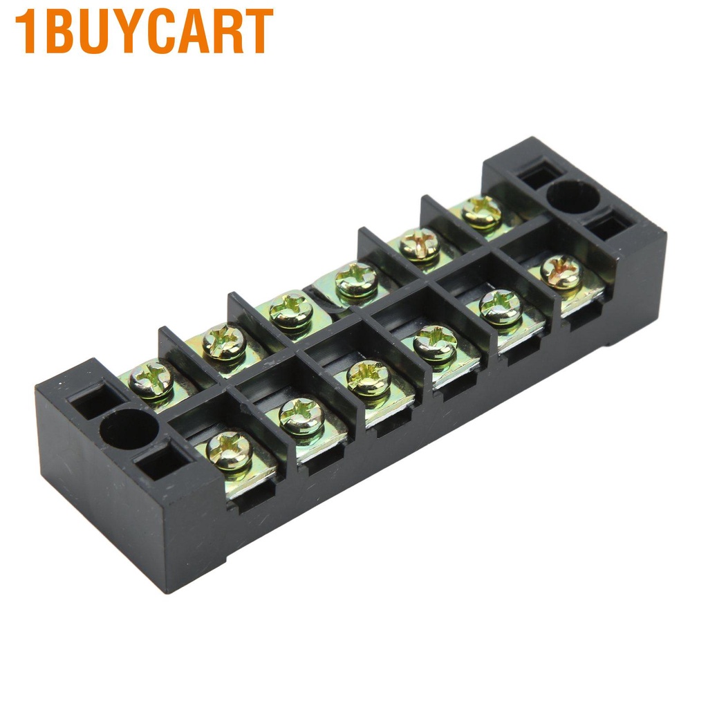 1buycart 2Pcs Terminal Strip TB Fixed Large Current Dual Row Wire Barrier Block with Transparent Cover 600V 35A
