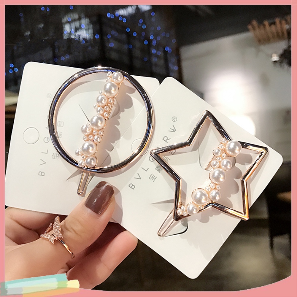 Kẹp tóc hình mặt trăng / ngôi sao đính đá thời trang cho nữ