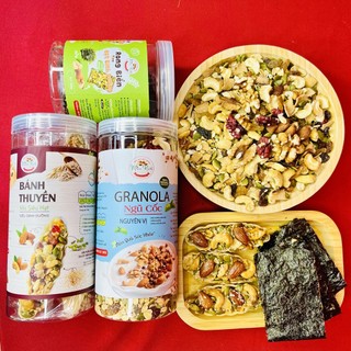 Combo MIXU NUTS 3 ngũ cốc granola siêu hạt nguyên vị, granola trà xanh, granola socola