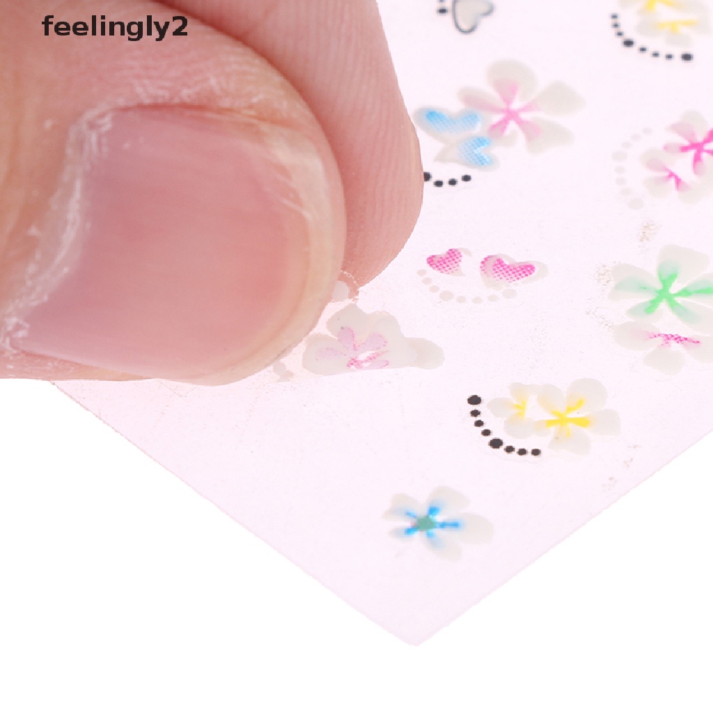 Set 30 Miếng Dán Trang Trí Móng Tay Tự Dính Họa Tiết Hoa Xinh Xắn