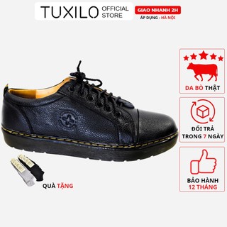 Giày da nam dr martens TUXILO da bò thật 100% đế cao su đúc nguyên chất đế khâu siêu bền, tăng chiều cao TX07