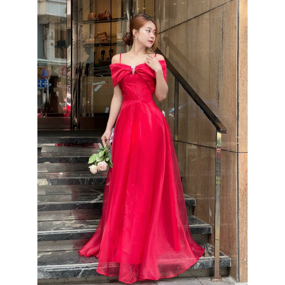 Đầm maxi cô dâu đi tiệc cưới siêu sang - Mua váy dạ hội dáng dài đẹp