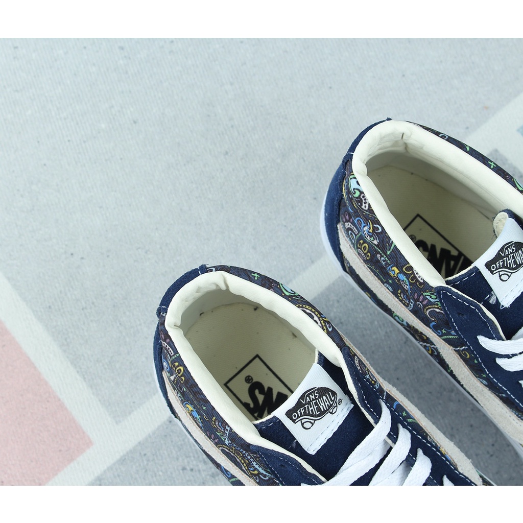 Giày Thể Thao Vans Chính Hãng Màu Xanh navy / cashew nut flower Sk8 Thời Trang Cho Nam Và Nữ