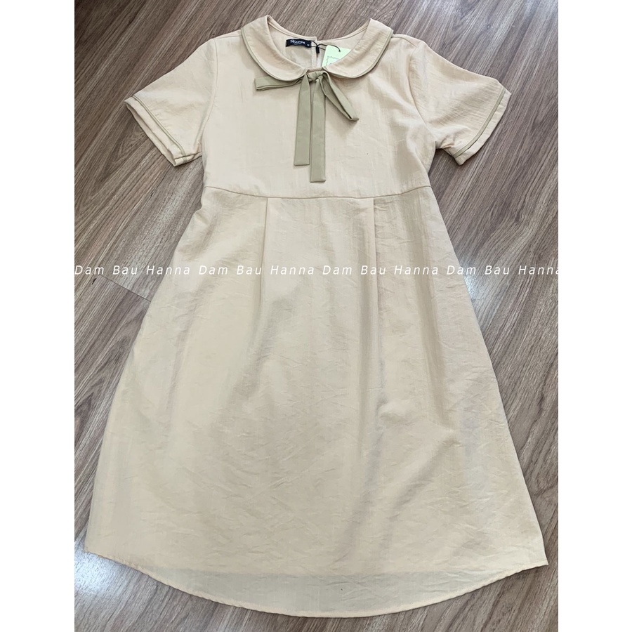 [SIZE 40-85KG] Đầm bầu công sở baby doll cổ lá sen dễ thương cho mẹ bầu trẻ VẢI LỤA ĐŨI CAO CẤP mềm mát ít nhăn
