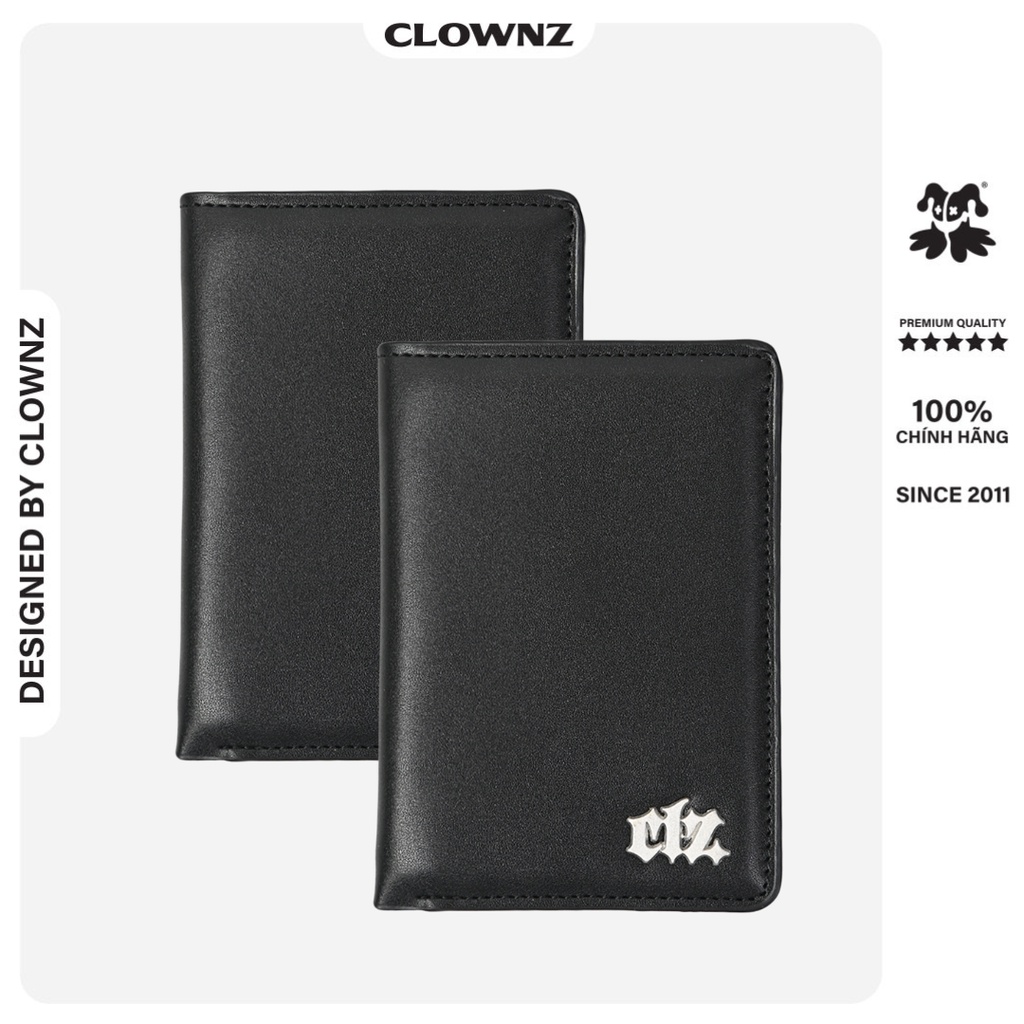 Ví da ngắn dáng gập local brand ClownZ Gothic Logo Short Wallet unisex