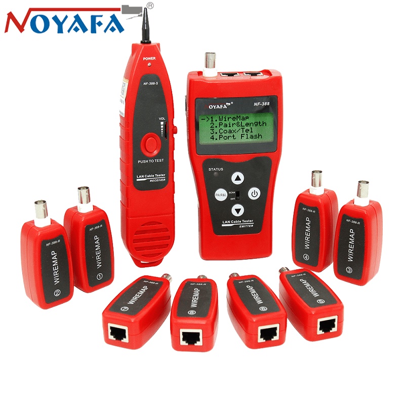 Bộ kiểm tra, test dây mạng Noyafa NF-388 với 8 đầu widemap