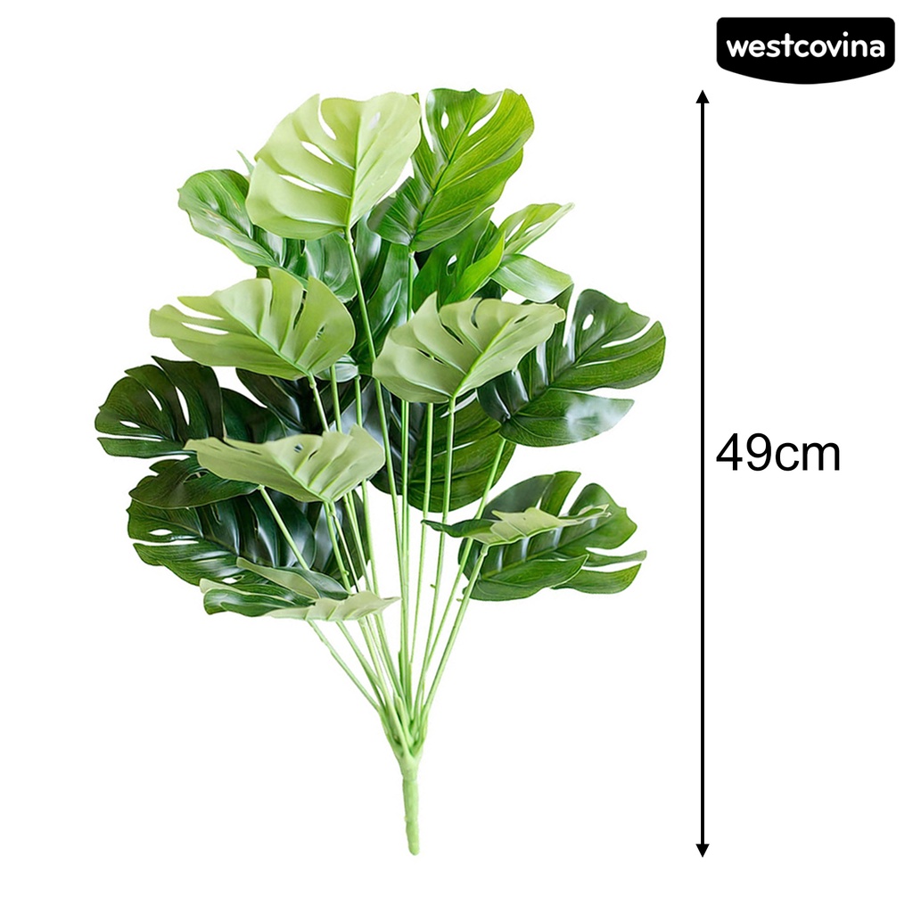 [WEST]⚘1 Bó Hoa Monstera Giả Bằng Nhựa Màu Xanh Lá Dùng Trang Trí Nhà