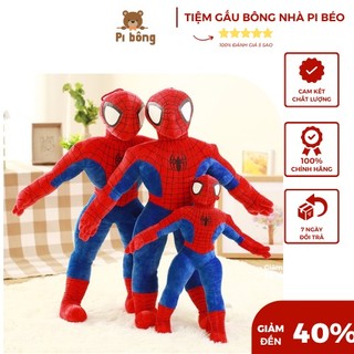 Gấu bông siêu nhân người nhện Spider Man - Gối ôm người nhện nhồi bông siêu anh hùng vải nhung xịn xò, an toàn cho bé