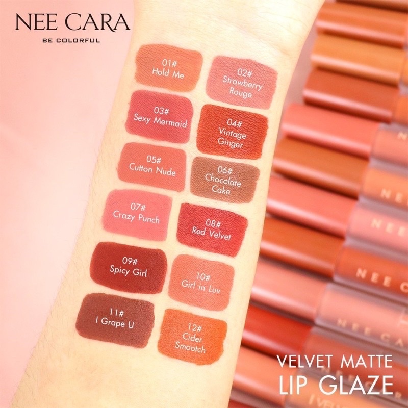 Son kem nhung lì NEE CARA Velvet Matte Lip Glaze Thái Lan